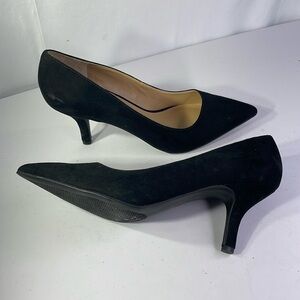Joey, Sheila 10M faux suede pointed toe pumps